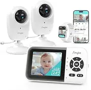 Simyke Smart BabyMonitor,1080p 2Camera,Wifi On/Off Switch,2.8" inch Display or WiFi Remote Access,NightVision,1500ft Long Range,2-Way Talk,Sound Alert,Temperature Sensor,Lullabies Feeding Remind