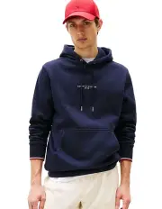 [Tommy Hilfiger] Relaxed Logo Hoodies in Navy