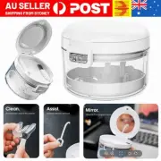 Retainer Cleaner Case Denture Bath Box Cup with Brush Storage Soak Container AU