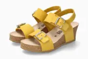 Mephisto Women's Lissandra Yellow Sandvel 889 Platform Wedge Heel Strap Sandals
