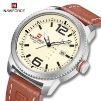 在飛比找蝦皮購物優惠-Naviforce 9063 男士皮革手錶 3ATM 防水男