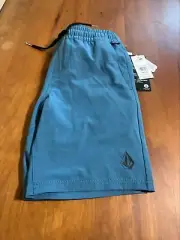 Volcom Boys Understoned Elastic Waist Hybrid Shorts- Color, Indigo