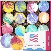 Bubbly Belle USA Made 3 oz Bath Bombs Gifts for Women and Men, 12 Fizzies with Essential and Fragrance Oils, Coconut Oil, Epsom Salt, and Kaolin Clay, Kid Safe for Mother and Grandmother