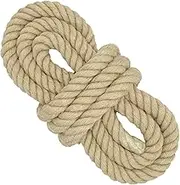 40mm*5m Thick Jute Rope, 4 Strands Twisted Swing Rope, Heavy Duty Rope Hessian Cord for Crafts, Gardening, Hammock, Home Decoration, Railing, Dock