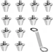 [WizeFolk] Pack of 12 Football Cleats - Heavy Duty Replacement Aluminium Cleats with Spanner for Optimal Training and Rugby - 11mm 13mm