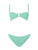 [Hunza G] Hunza G-Bikini Misty Con Cerchio Perlato, Menta Metallizzata-Donna OS