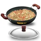 HAWKINS FUTURA DEEP FRY PAN / KADHAI - 7.5 LTR, HARD ANODISED WITH SS LID