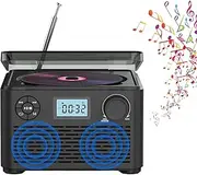 CD Cassette Player Combo, 4000mAh Vintage CD Player with FM Radio, Bluetooth Connecting, Rechargeable, 2 x 2.5W Speakers Portable Radio Tape Cassette CD Players for Indoor or Outdoor Use