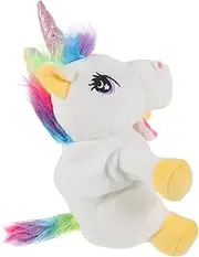 GALPADA Unicorn Hand Puppet for Educational Storytelling Interactive Plush Unicorn Puppet for Enhances Parent Bonding Safe Natural Material