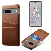 For Google Pixel 7a Mobile Phone Cover Card Holder Plastic + Pu Leather Anti-fall Phone Case