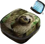 Period Bag,Sanitary Napkin Storage Bag,Animal Tree Sloth,Tampon Bag for Purse