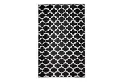 Tangier Black and White Recycled Plastic Outdoor Rug and Mat