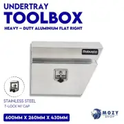 Under Tray Undertray Tool Box Aluminium Alloy Underbody Toolbox 600mm - Right