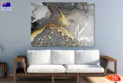 Gray White & Gold Abstract Design Wall Canvas Home Decor Australian Made Quality