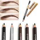 Pencil Strass Leopard Eyeliner + Brush Comb Eyebrows Waterproof Tint Brown