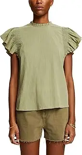 [ESPRIT] Cotton Blouse with Flounce Sleeves