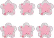 6Pcs Silicon Cup Coasters, Cherry Blossoms and Daisies Coasters, Non-Slip Heat-Insulating Cup Mats for Drinks, Tea and Coffee, Soft Rubber placemats for Restaurants and Home. (Pink)
