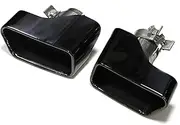 Car Exhaust Tip Compatible For BMW F10 F11 F12 F13 535i 535d 640i 640d 550i 650i Square Tip Muffler Tip Nozzle Exhaust System(Black A)