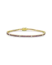Forever Creations 14K 5.60 ct. tw. Diamond & Sapphire Tennis Bracelet