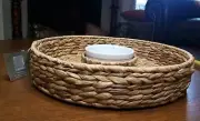 World Market Rattan Wicker Chip Dip Tray Server Basket