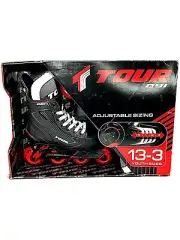 Tour Q91 Kids’ Adjustable Inline and Roller Hockey Skates - size 13-3