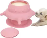 Puppy Feeder Milk Bowl For Nursing Puppy, 4 Teats Puppy Bottles For Multiple Puppies, 240ml Doggie Bubble Feeder Pink