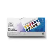 Winsor & Newton Cotman Sketchers 12-Watercolour Half Pans Pocket Box w/ Brush