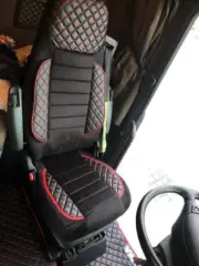 DELUX Black Seat Covers with Eco Leather and Suede for Ford F-Max Euro 7