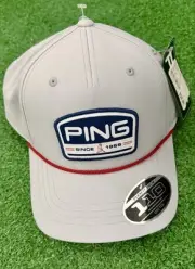 Ping SP25 Roper Golf Hat NWT Light Gray Adjustable Rope Cap Authentic SnapBack