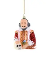 Cody Foster William Shakepeare Glass Ornament New 2023