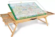 1500PCS Portable Jigsaw Puzzle Table w/Legs Adjustable Board 4 Drawers & Cover