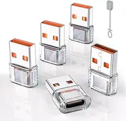 USB to USB C Adapter 5Pack, USB-C Female to USB A Male OTG Type C Converter for iPhone 16 Charger, iPhone 15/14/13 Pro Max, Apple Watch Ultra, AirPods, iPad, Samsung Galaxy S24, Car
