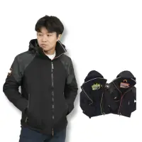 在飛比找momo購物網優惠-【Superdry】極度乾燥 拼接 防風衣 抓絨 連帽 暗袋