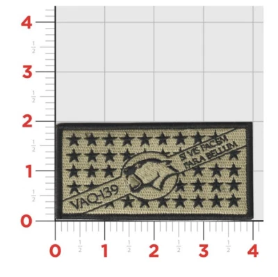 NAVY VAQ-139 COUGARS COMMAND FLAG HOOK & LOOP EMBROIDERED PATCH