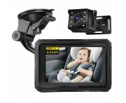 Car Baby Monitor, Surveillance Monitor, 4.3 Inch Camera Monitor Set, 360 Degree Rotation, Wide View