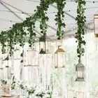 12 Pack 84 Feet Artificial Fake Hanging Vines Plant Faux Silk Green Leaf