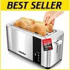 4-Slice Premium Stainless Steel Toaster with LED Display & Removable Crumb Tray