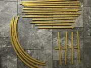 Set of 2 Gold Metal Wedding Arch Backdrop Stand (7.2FT & 6FT)