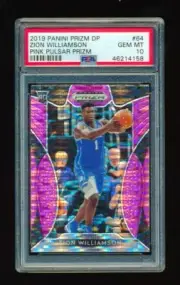 PSA 10 ZION WILLIAMSON 2019-20 PANINI PRIZM DRAFT PICKS PINK PULSAR PRIZM *GEM*