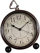 LIFKICH Stylish Metal Retro Clock Battery Alarm Clock for Home Modern Design for Family
