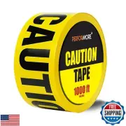 Performore 3" x 1000 ft Yellow Caution Tape – High-Visibility, Tear-Resistant