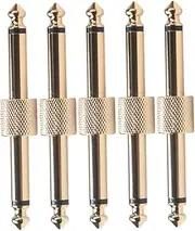 TEMPNAP 5PCS Jack Guitar Effects Pedal Coupler Male to Male Connector for Electric Guitar Pedal Boards Low Noise Low Attenuation Durable Material for Musicians