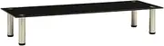 vidaXL Modern Tempered Glass TV Stand - Black, Stainless Steel Frame, 100 x 35 x 17 cm, Easy to Clean