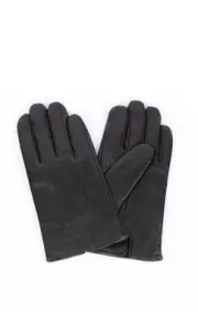 Karla Hanson Men's Genuine Leather Touch Screen Gloves - Black MEDIUM
