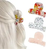 AstraGlam 3 Pack Small Hair Clips for Women, French Style Mini Claw Clips for Thin and Thick Hair, Non-Slip Hair Styling Accessories for Elegant Half-Up Looks