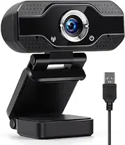 1080P Webcam with Microphone, HD Webcam HD 1080P AutoFocus Webcam USB with Microphone for Laptop PC for Online Classes Conference Video Calling Streaming