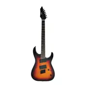 Haze 6FFTAM Trans Amber Fanned-Fret 6-String Electric Guitar + Free Gig Bag
