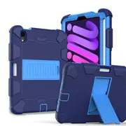 Catzon iPad Mini 6 Case Full-Body Shockproof Silicone Case With Pencil Holder-Navy Blue
