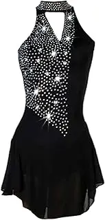 [Zagitova] Ice Figure Skating Dress for Girls Sleeveless Women Open Back Competition Dance Outfits with Shiny Rhinestone