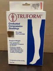 Truform 865 Graduated Compression Stockings Open Toe XL Beige Unisex 20-30 mmHg